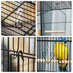 Cage à oiseaux volière avec mangeoires perchoirs plateau excrément amovible cage pour canaris perruches perroquets 46,5 x 35,5 x 92 cm noir