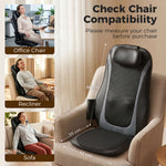 Masseur Dorsal Chauffant, Fauteuil de Massage Tissulaire Profond Vibration 3 Niveaux, Coussin de Massage