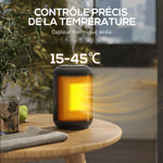Chauffage d'appoint céramique PTC, radiateur électrique soufflant 1500 W, thermostat réglable, 14 x 14 x 21,5 cm, noir