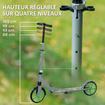 Trottinette enfants 6 à 12 ans, trottinette pliable à 2 roues, hauteur réglage, pour filles et garçons, scooter vert