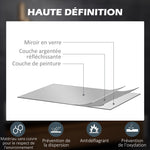 Miroir rectangulaire mural lumineux LED de salle de bain 80 x 60 cm luminosité réglable blanc transparent