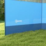 Paravent brise-vent de camping portable pliable avec sac de transport et poteaux en acier dim. 440 cm x 140 cm bleu