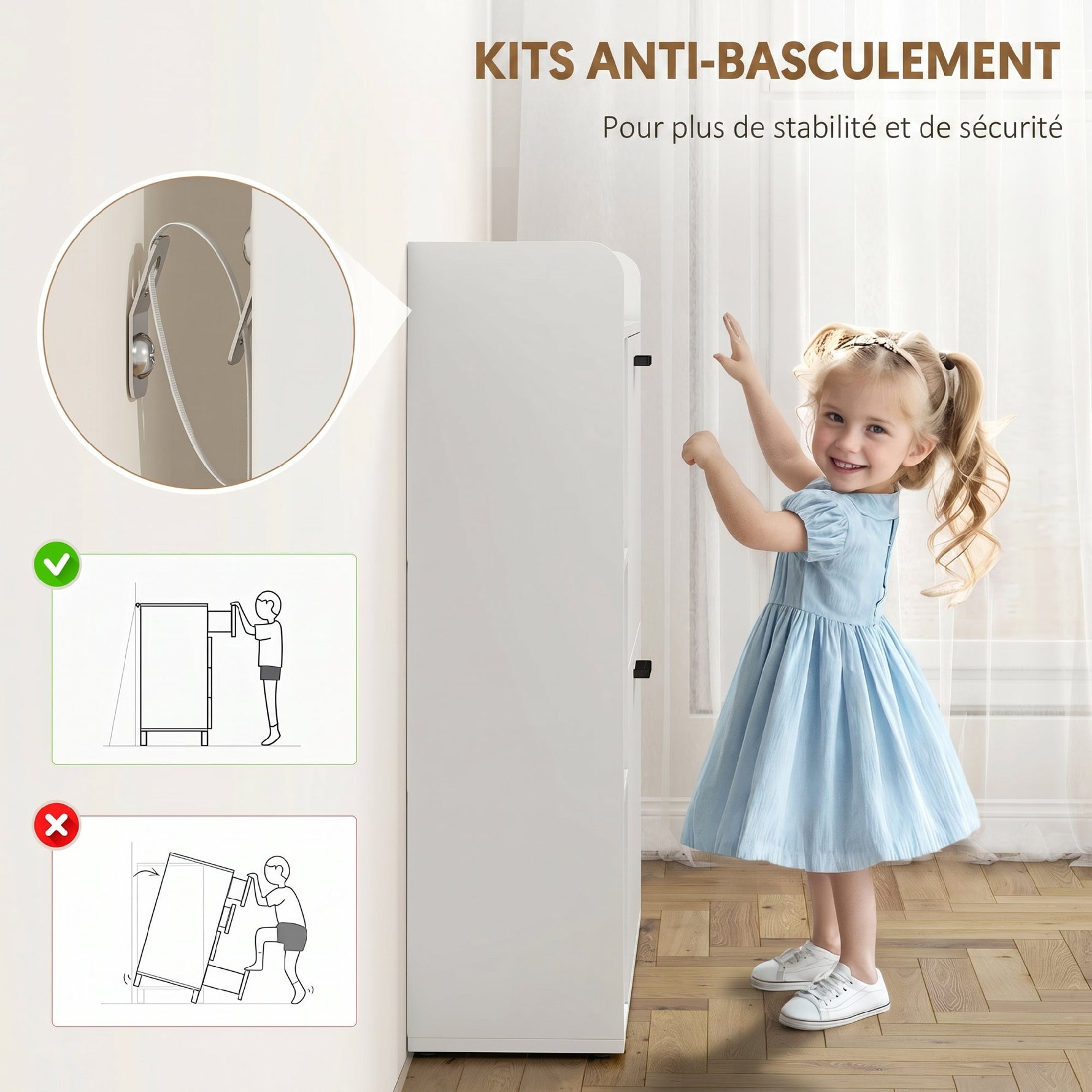 Meuble à chaussures 15 paires, armoire à chaussures moderne avec 2 tiroirs rabattables, 83x24x90,5cm, blanc