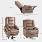 Fauteuil releveur électrique fauteuil relaxant dossier inclinable avec repose-pied télécommandes 90 x 93 x 110 cm marron