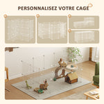 Cage parc clôture pour animaux domestiques enclos pour petits animaux modulable 2 niveaux fil en acier 146x73x73cm blanc