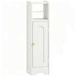 Meuble salle de bain meuble toilettes WC rangement étroit avec étagère réglable gain de place pour petits espaces blanc