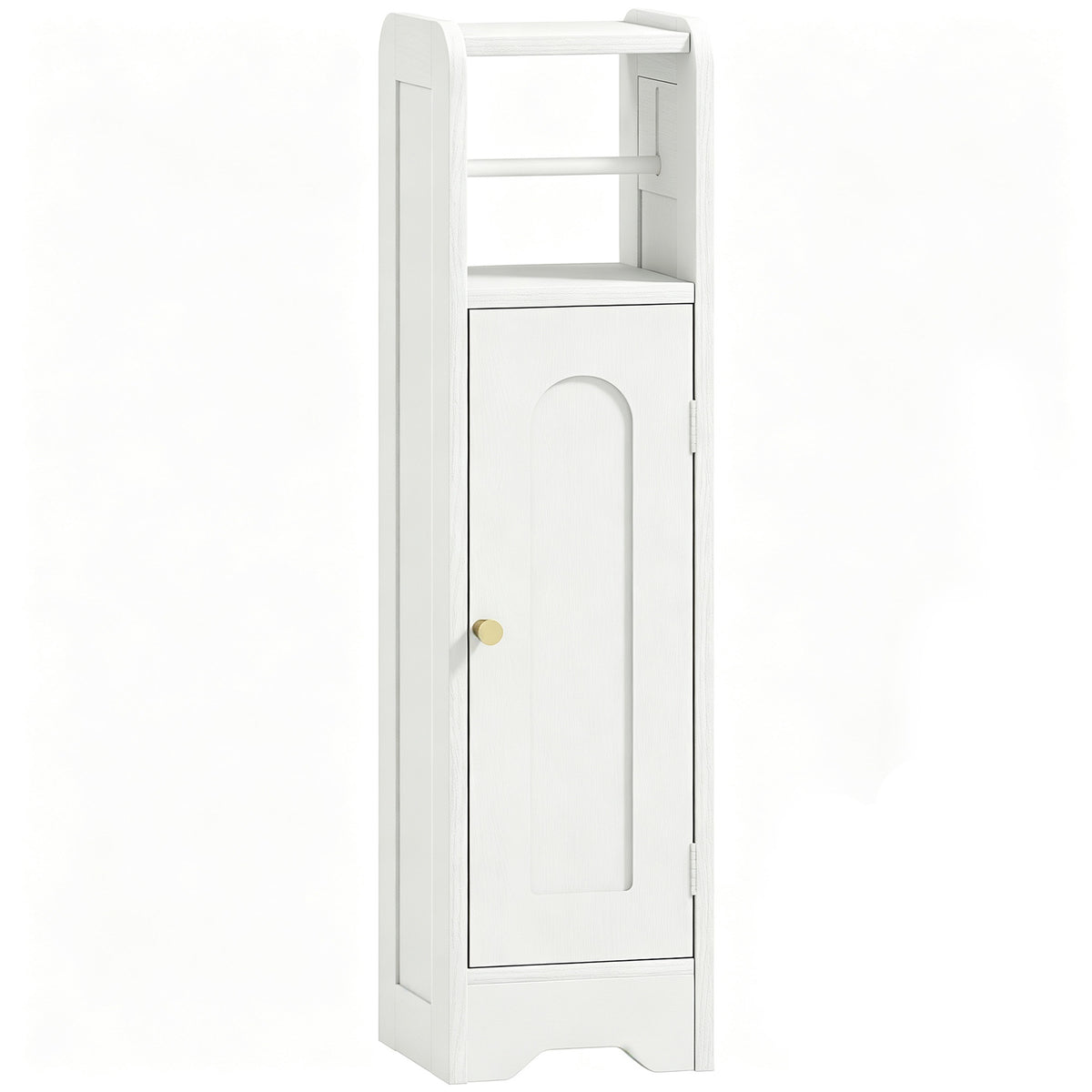 Meuble salle de bain meuble toilettes WC rangement étroit avec étagère réglable gain de place pour petits espaces blanc