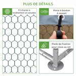Enclos poulailler parc grillagé extérieur 18 m² chenil volière espace couvert acier galvanisé 6 x 3 x 1,95 m-7