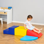 4 blocchi da costruzione XL - moduli per la motricità - giocattoli educativi - percorso motorio per bambini in schiuma EPE poliuretanica, blu, giallo, rosso