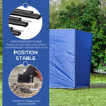 Brise-vent de camping, paravent de plage avec sac de transport, angles de fixation 450 x 150 cm, bleu