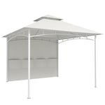 Pavillon Tonnelle de Jardin Toit Double Rideaux et Poches de Rangement Crochet de Plafond 3 x 3 m Crème