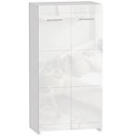Meuble à chaussures 10 paires, armoire à chaussures à haute brillance 5 niveaux, étagères réglables, 55x36x108cm, blanc
