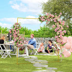 Goldener Metall-Hintergrundbogen für Hochzeiten, 2 m, Gartenbogen, Hochzeit, Blumen-Ballonbogen