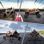 Voiture électrique enfant UTV KAWASAKI TERYX KRX 1000 12 V à 2 moteurs 25 W télécommande 2,4 Ghz 100 x 64 x 56 cm jaune