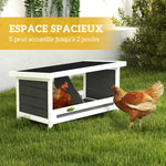 Pondoir nichoir pour poules 3 emplacements avec toit asphalte structure en bois 66 x 37 x 34 cm gris noir
