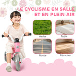 Draisienne bébé 1-3 ans jusqu'à 20 kg, vélo enfants sans pédale, 3 roues silencieuses, 69 x 40 x 49 cm, rose
