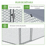 Buitenren voor kippen 10 m², gaasren 400 x 346 x 263 cm - overdekte ruimte - 10-15 kippen