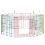 Enclos Pliant en Acier pour Chiens, Lapins, Rongeurs, Petits Animaux, Intérieur et Extérieur, 8 Panneaux avec Porte