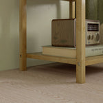 Lot de 2 tables de chevet table de nuit en bambou avec 2 tiroirs et 1 étagère 40 x 34 x 60 cm naturel