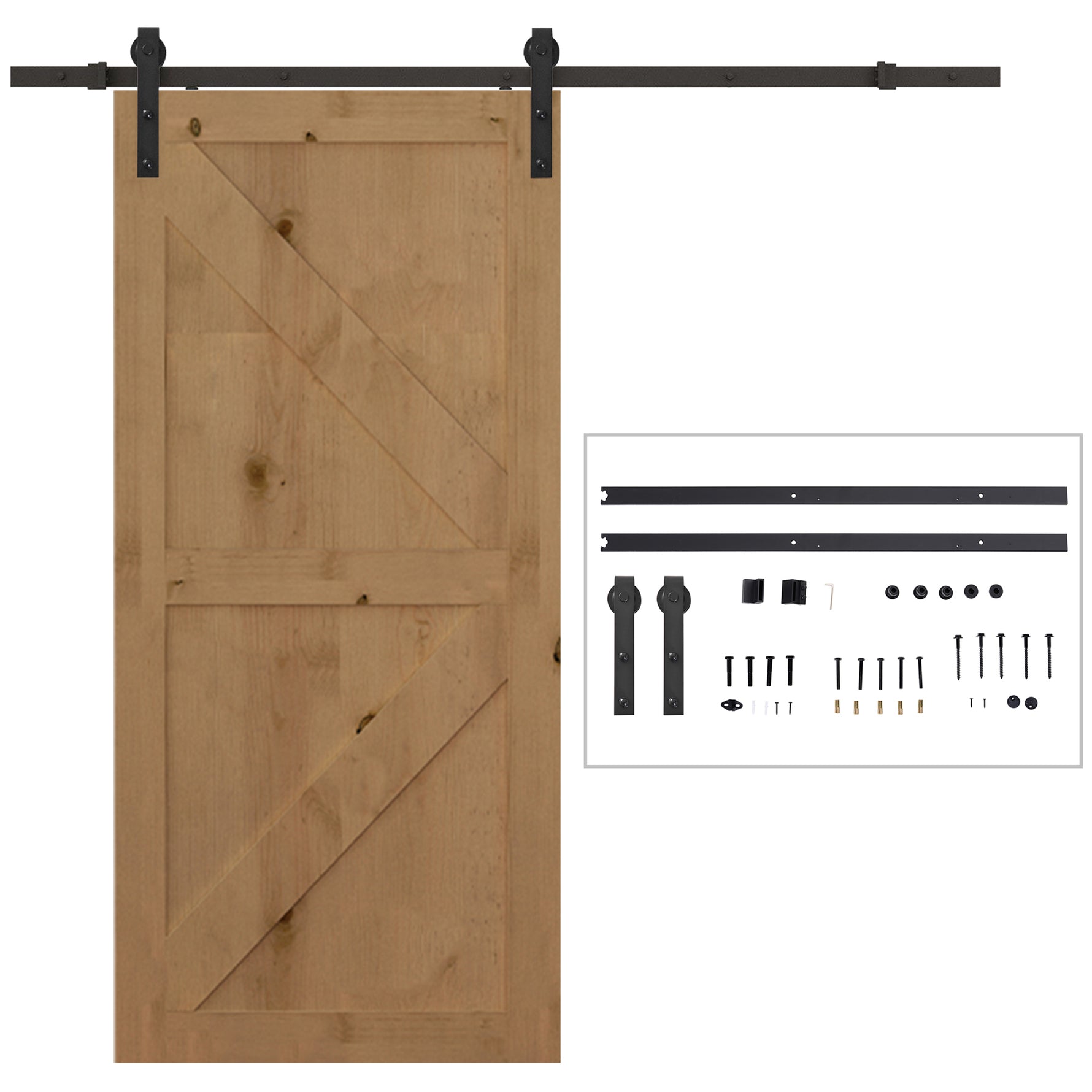 200 CM Rail porte coulissante quincaillerie de porte coulissante en acier au carbone capacité de charge 90 kg - noir
