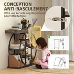 Tavolo Consolle da Ingresso Mobile da Ingresso Industriale 6 Ripiani Piano da 4cm 100 x 30 x 81,5cm Marrone Rustico