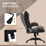 Fauteuil de bureau massant et chauffant, chaise de bureau, chaise ergonomique avec hauteur réglable, dossier