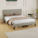 Estructura de cama de 160 x 200 cm, somier de láminas de madera, cabecero ajustable, cama doble tapizada en pana, gris