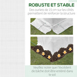 Bâche de Rechange Serre Tunnel 6 m², bâche PE Anti-UV imperméable 6 fenêtres + Porte Enroulable zippée Blanc