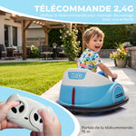 Voiture Tamponneuse Électrique Enfant 12V, Rotation à 360°, Auto-Tamponneuse Enfant avec Télécommande, Bleu