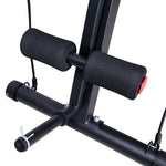Banc de musculation pliable inclinable, banc réglable pour le développé couché, le curl biceps, la musculation du dos et des abdominaux, avec extenseur des jambes, acier, noir rouge