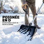 Pelle à Neige Aluminium Portable avec Poignée d'Assistance en D, Lame Large de 45 cm, Manche Amovible, Noir