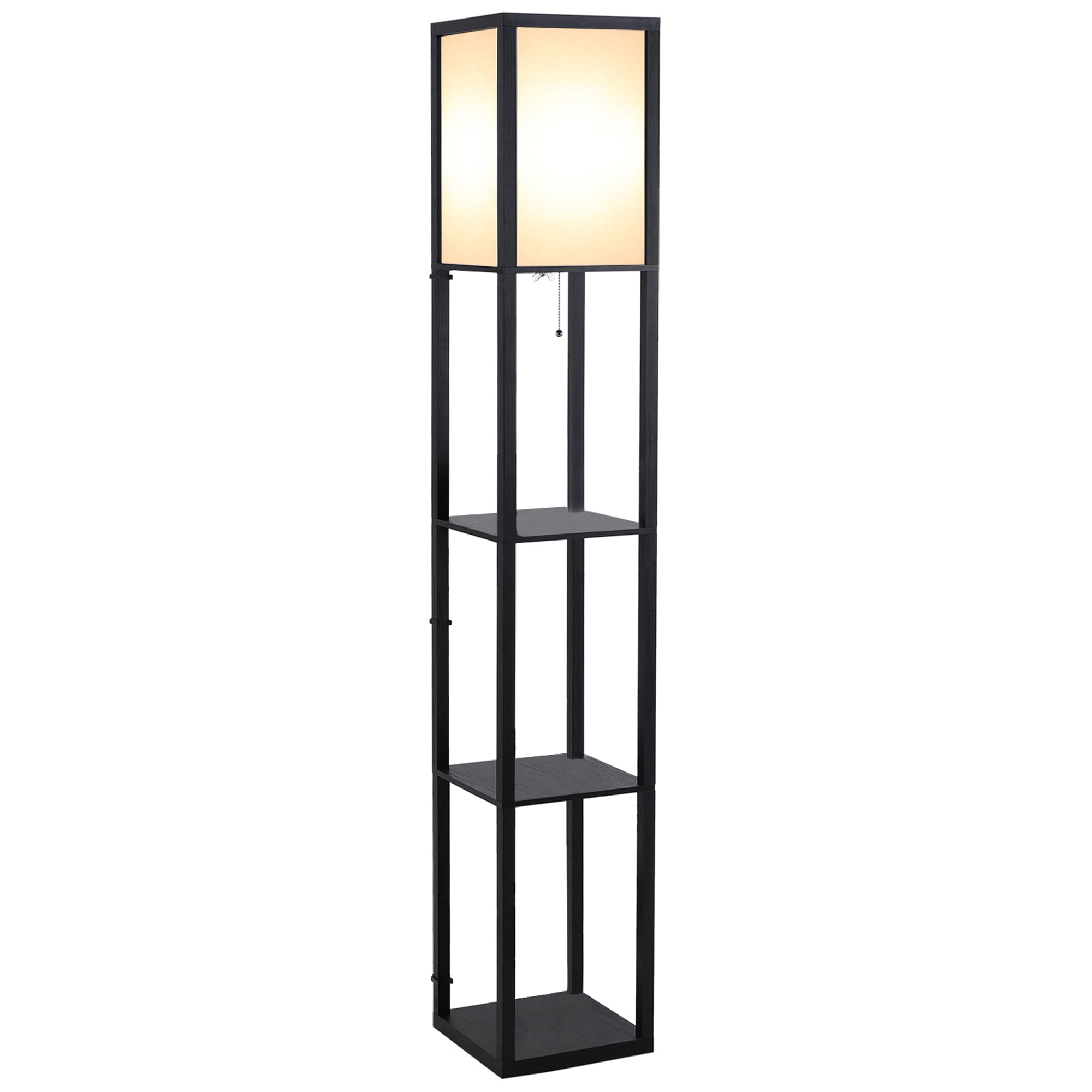 Lur-lanpara apala 26L x 26a x 160G cm 3 apal 4 maila MDF Beltza
