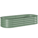 Jardinière surélevée carré potager de jardin en acier modulable légumes, plantes, fleurs, dim. 150 x 62 x 30 cm vert-0