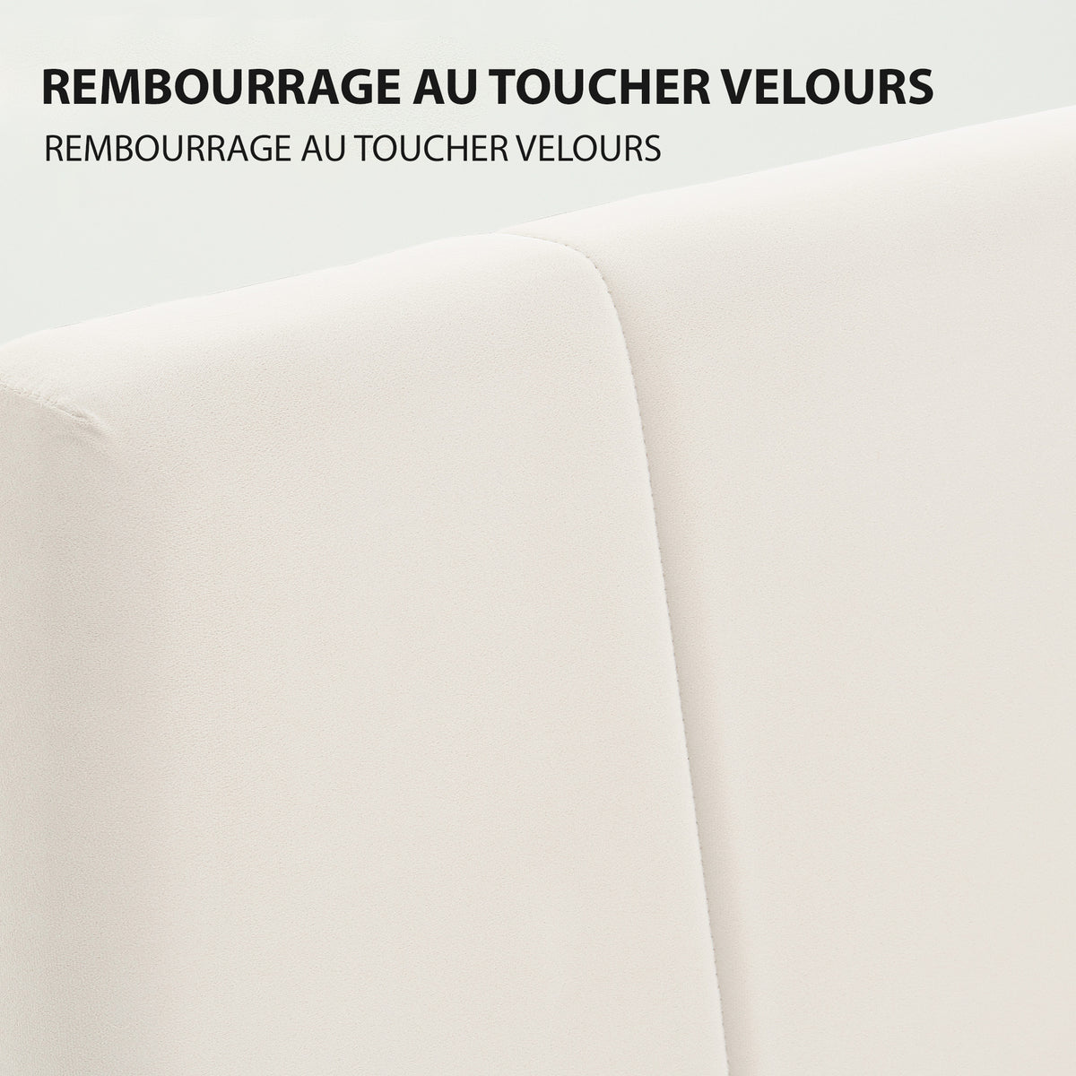 Cadre de lit double 140 x 190 cm lit 2 personnes tête de lit réglable sommier 150 x 198 x 101/106/111/116/121 cm crème