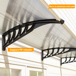 Auvent de porte toit marquise en polycarbonate auvent de porte d'entrée bord en aluminium contre la pluie et UV