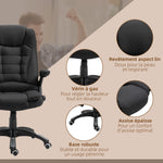 Fauteuil de bureau massant et chauffant, chaise de bureau, chaise ergonomique avec hauteur réglable, dossier