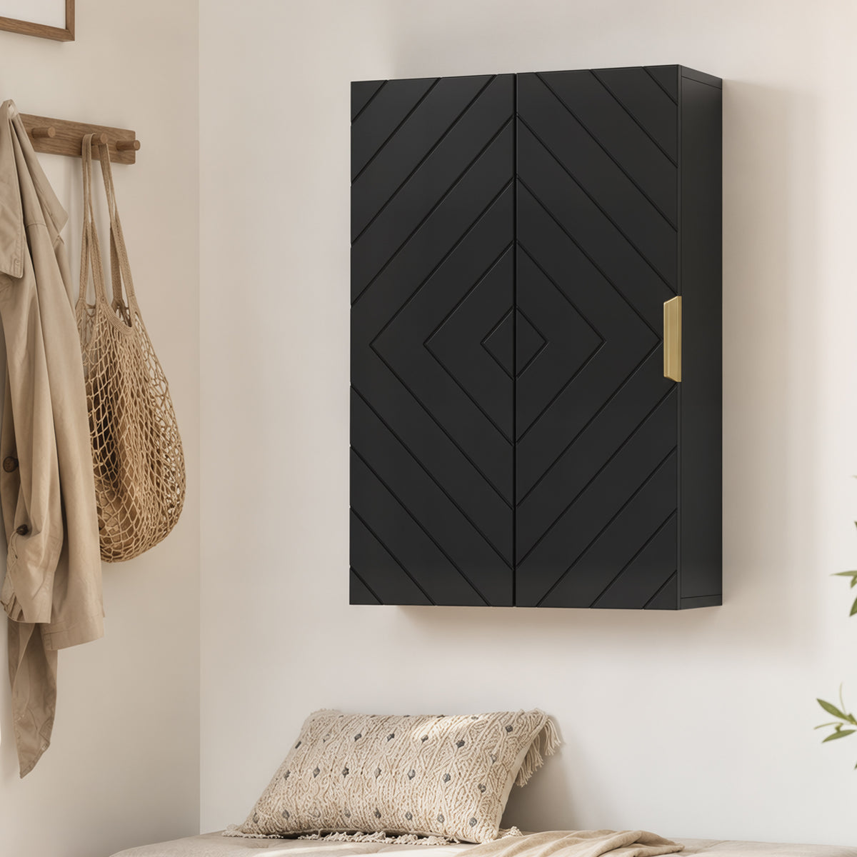 Armoire murale de salle de bain, armoire à pharmacie murale meuble de rangement avec étagère réglable
