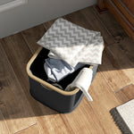 Panier à linge pliable 36 L corbeille linge sale avec poignées rainurées pour salle de bain chambre à coucher buanderie