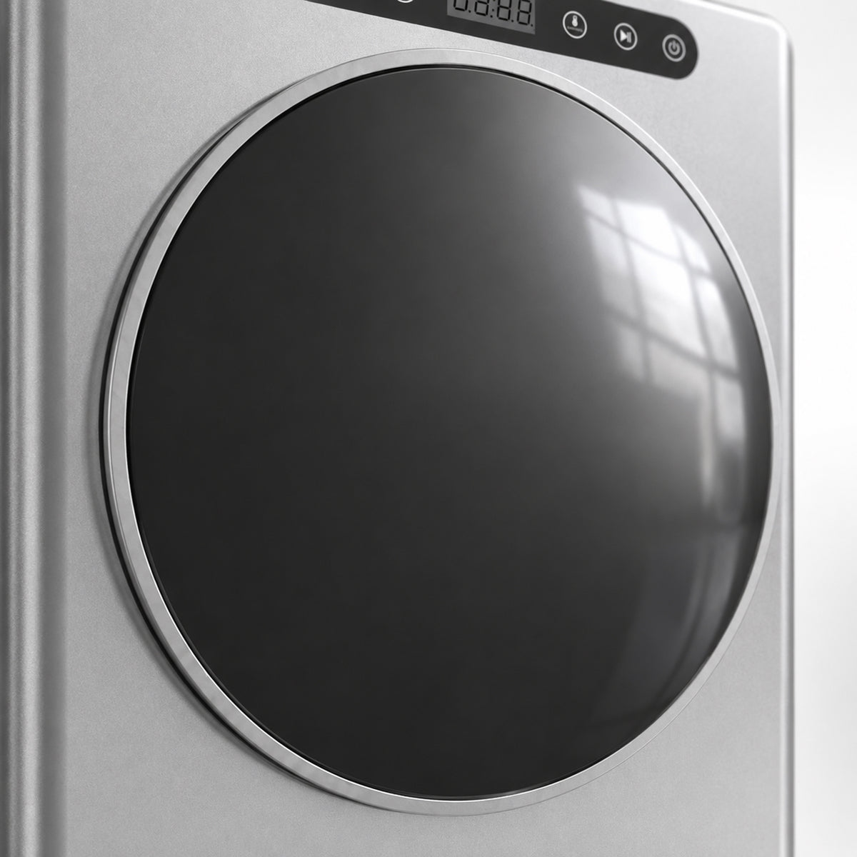 Ablufttrockner, elektrischer Wäschetrockner 1000 W 3 kg, 6 Trockenmodi, Timer, Edelstahl, silber