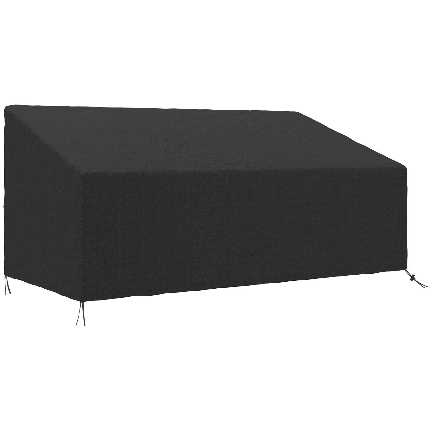 Housse de canapé exterieur imperméable 3 places, housse de banc de jardin 600D tissu oxford, 218 x 111 x 63/101 cm, noir
