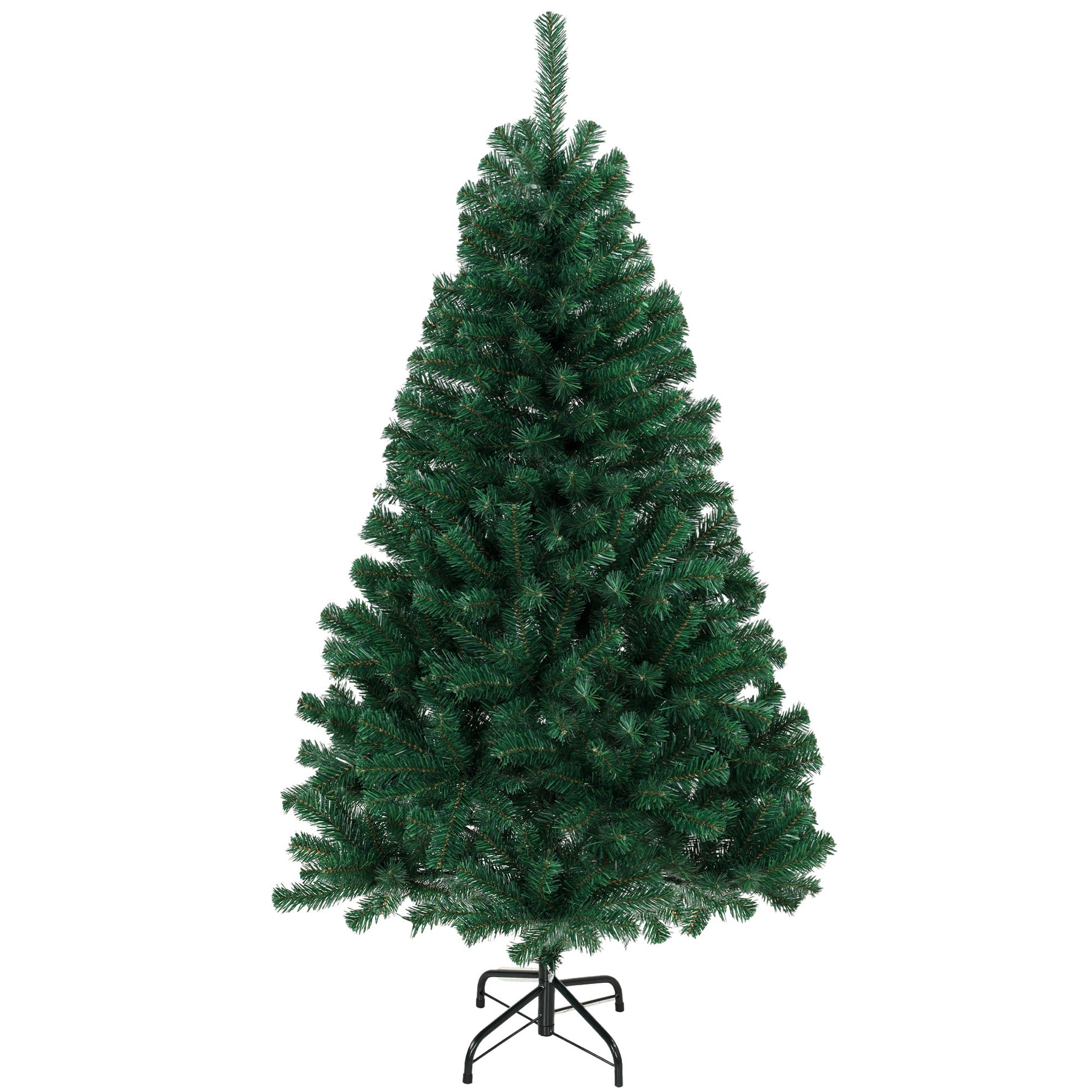 Sapin de Noël Artificiel 150 cm, Arbre de Noël avec 420 Pointes de Branches Articulées, Support Pliable en Acier, Vert