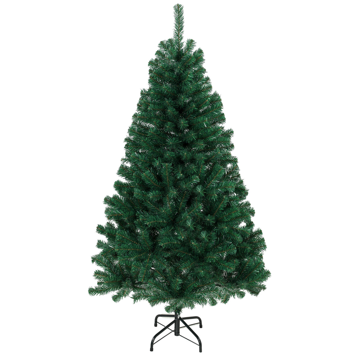 Kunstkerstboom 150 cm, kerstboom met 420 scharnierende takpunten, opvouwbare stalen standaard, groen