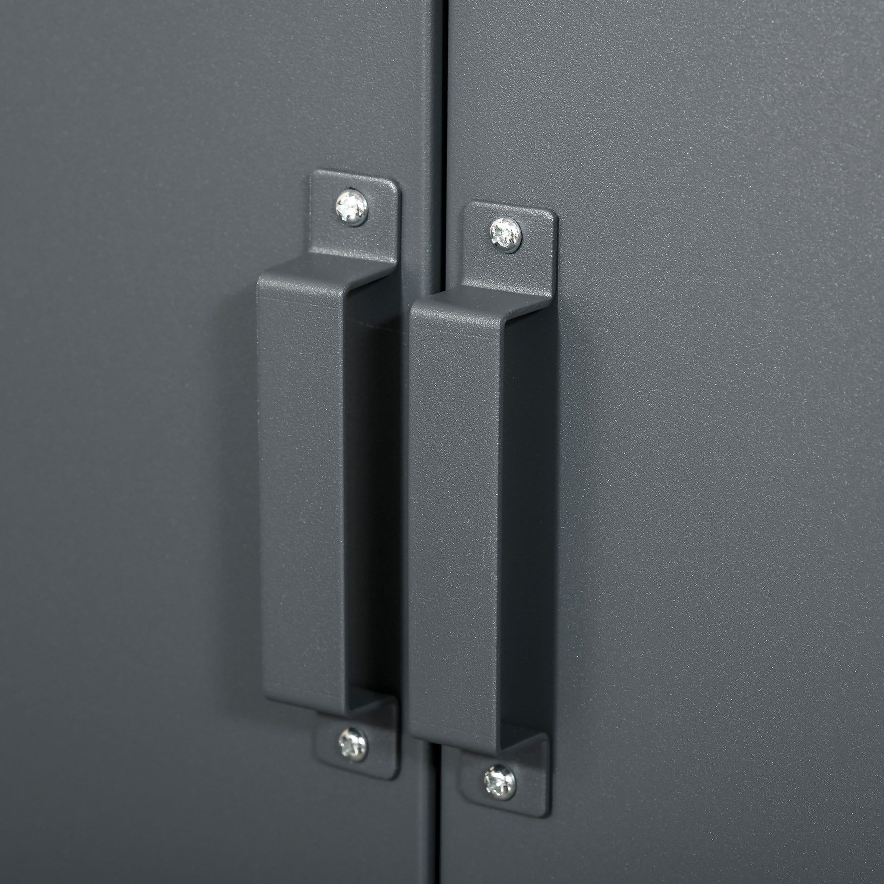 Armoire de bureau à 3 niveaux, meuble de rangement bureau métallique avec 2 portes et étagères réglables
