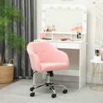 Chaise de bureau, fauteuil de bureau ergonomique, hauteur réglable, assise et dossier rembourrés, rose