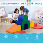 7PCS Parcours motricité bébé, jouet d'escalade, mousse blocs de construction avec revêtement synthétique, jouets éducatifs pour enfants d'âge préscolaire, multicolore