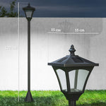 Luminaire extérieur lampadaire sur pied solaire lampadaire lanterne classique LED 30 Lm dim. 15L x 15l x 120H cm noir