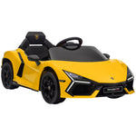 Voiture électrique 12V sous licence Lamborghini Revue véhicule électrique télécommande vitesse 3-5 km/h 3-5 ans jaune