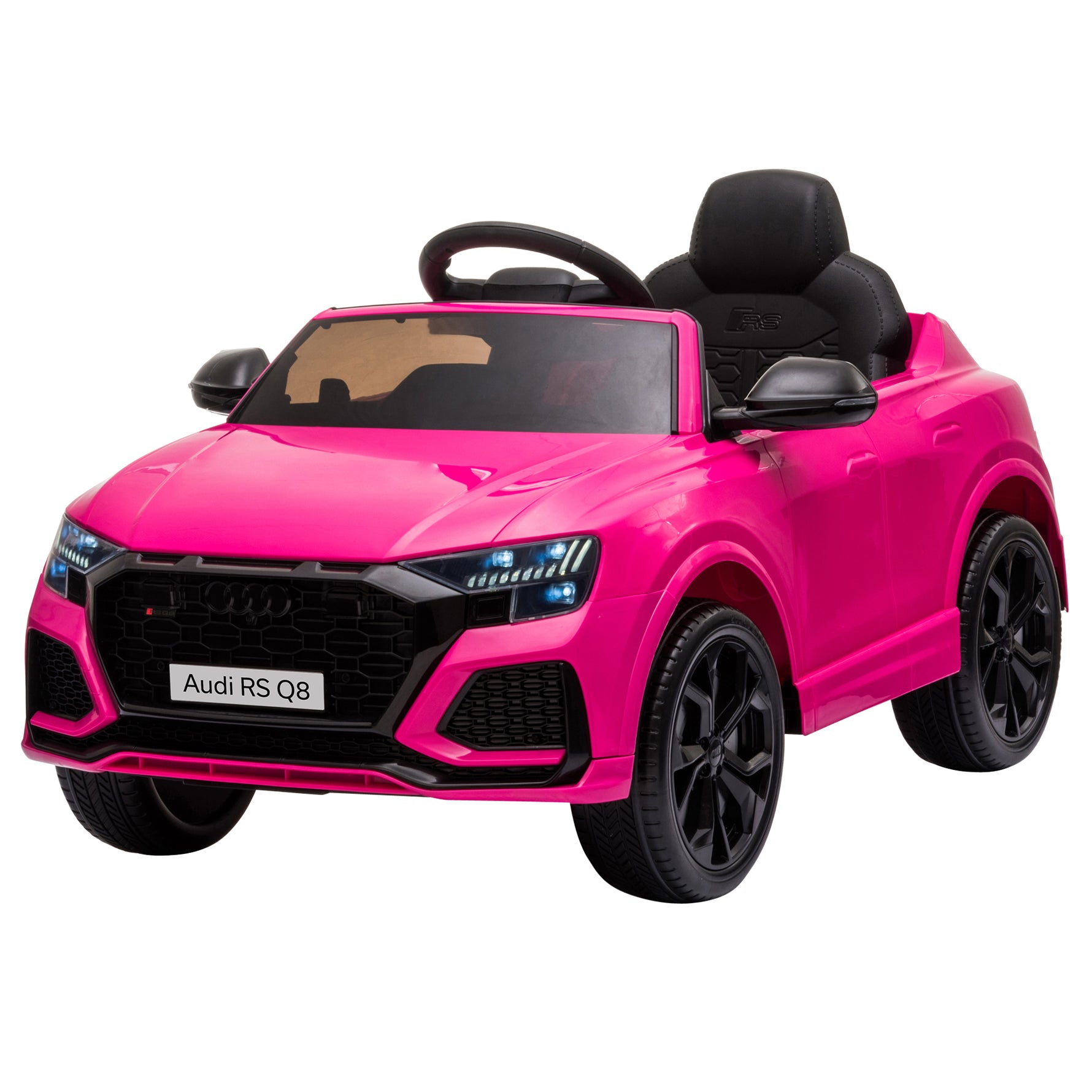 Voiture électrique enfants sous licence Audi RS Q8, véhicule électrique avec télécommande, USB, Bluetooth, rose