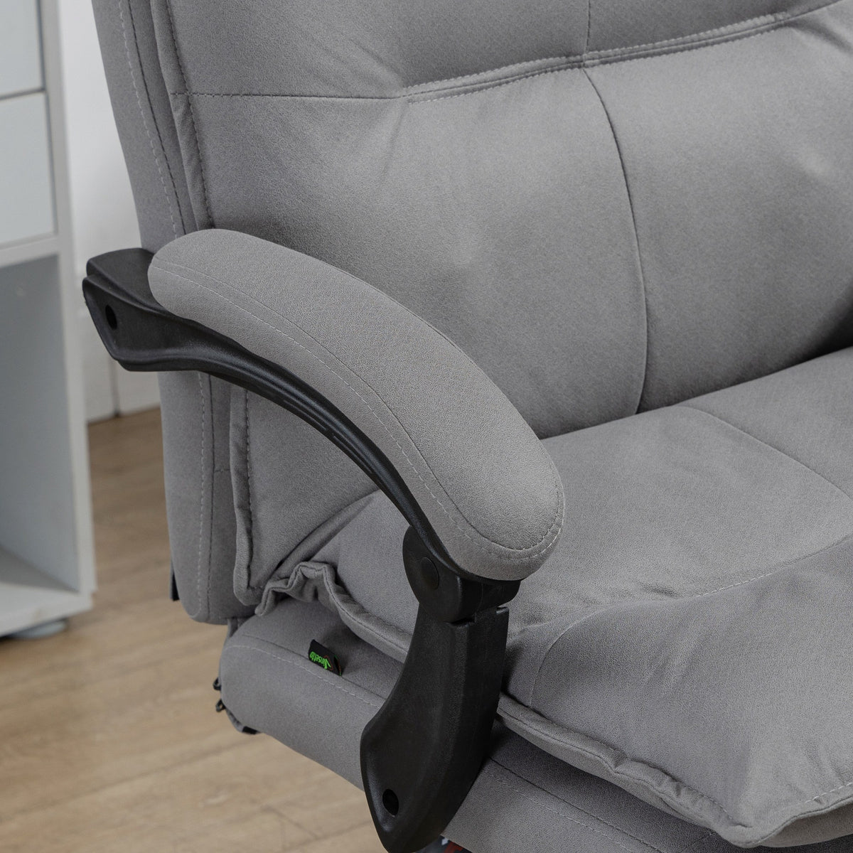 Fauteuil de bureau massant et chauffant, chaise de bureau, hauteur réglable, dossier inclinable, 66x74x121,5cm gris