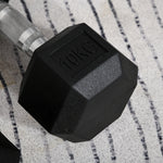 Kurzhantel-Set insgesamt 2 x 10 kg, Fitness-Hanteln für Damen und Herren, Krafttraining & Gewichtheben – Metall Gummi schwarz